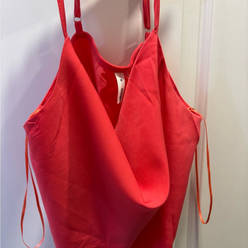 Glam Bold pink satin loose tank